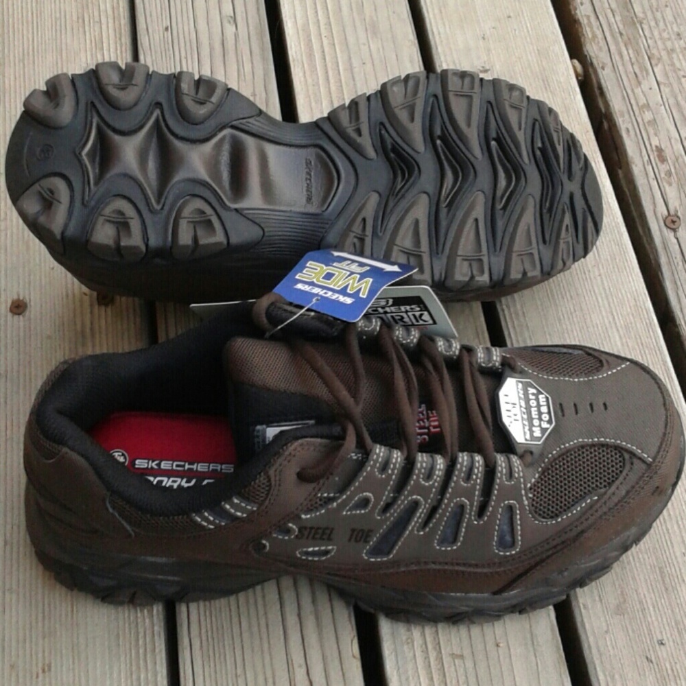 Mens steel toe cankton work skechers sz 10.5